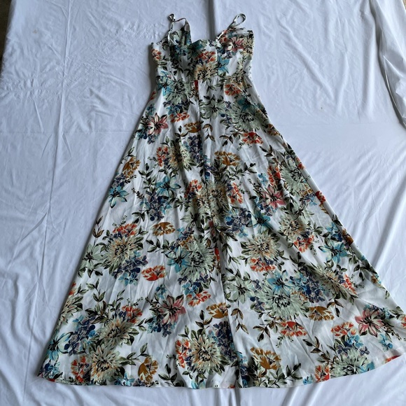 Fashion Nova Sexy Floral, Tie Front, Maxi Dress - Picture 2 of 4